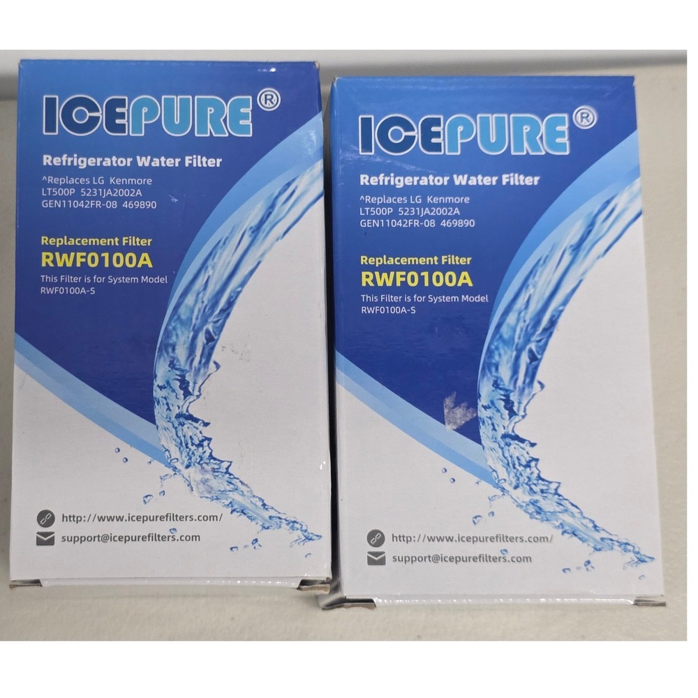 ICEPURE RWF0100A Refrigerator Water Filter 2-Pack Replaces LG Kenmore LT500P